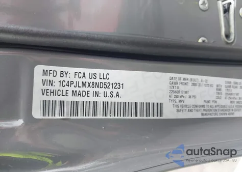 2022 Jeep Cherokee Latitude Lux Fwd из США, поврежденный, VIN 1C4PJLMX8ND521231